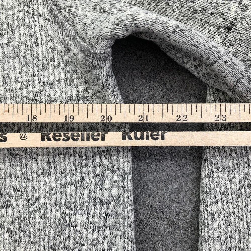 Eddie Bauer Sweater Mens Medium Gray Fleece 1/4 Zip Mock Neck Pullover Pockets